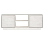 Mobile Porta TV Bianco 110x30x40 cm in Legno Massello di Pino