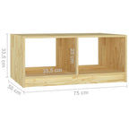 Tavolino da Salotto 75x50x33,5 cm Legno Massello di Pino