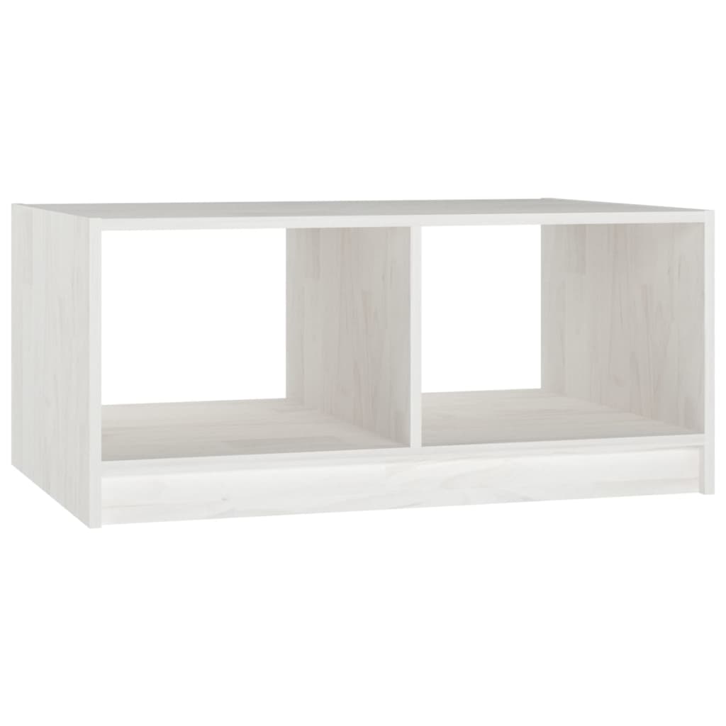 Tavolino da Salotto Bianco 75x50x33,5 cm Legno Massello di Pino
