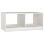 Tavolino da Salotto Bianco 75x50x33,5 cm Legno Massello di Pino