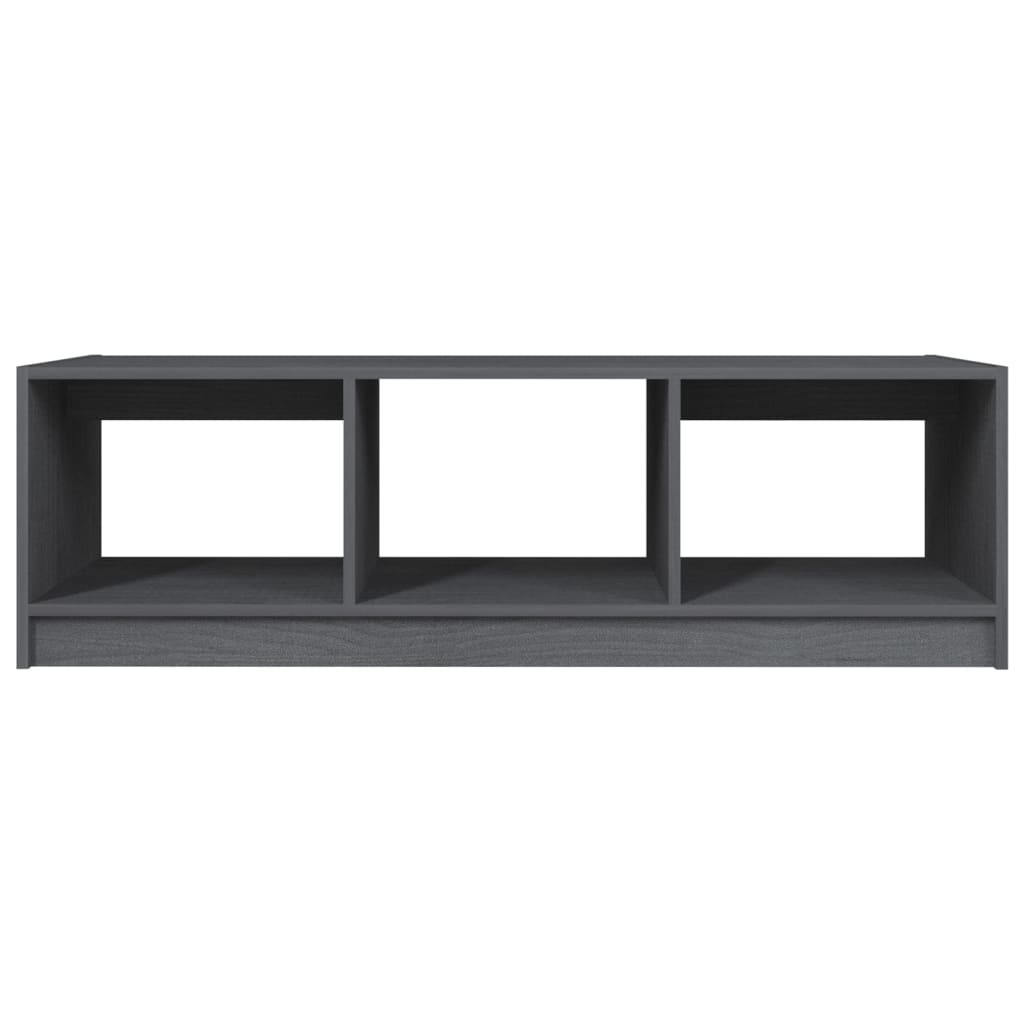 Tavolino da Salotto Grigio 110x50x34 cm Legno Massello di Pino