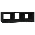 Tavolino da Salotto Nero 110x50x34 cm Legno Massello di Pino