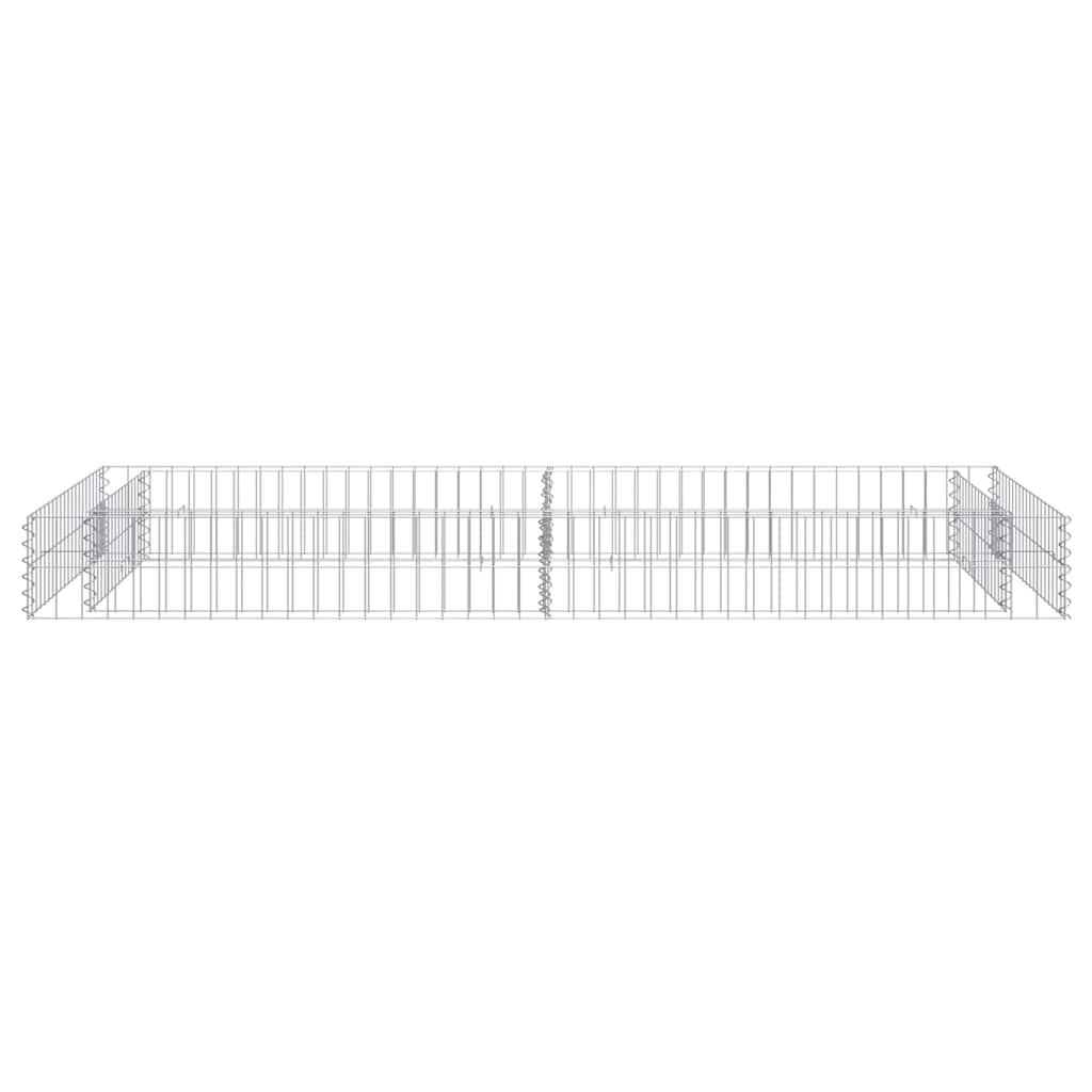 Letto Rialzato Gabbione in Acciaio Zincato 200x100x20 cm