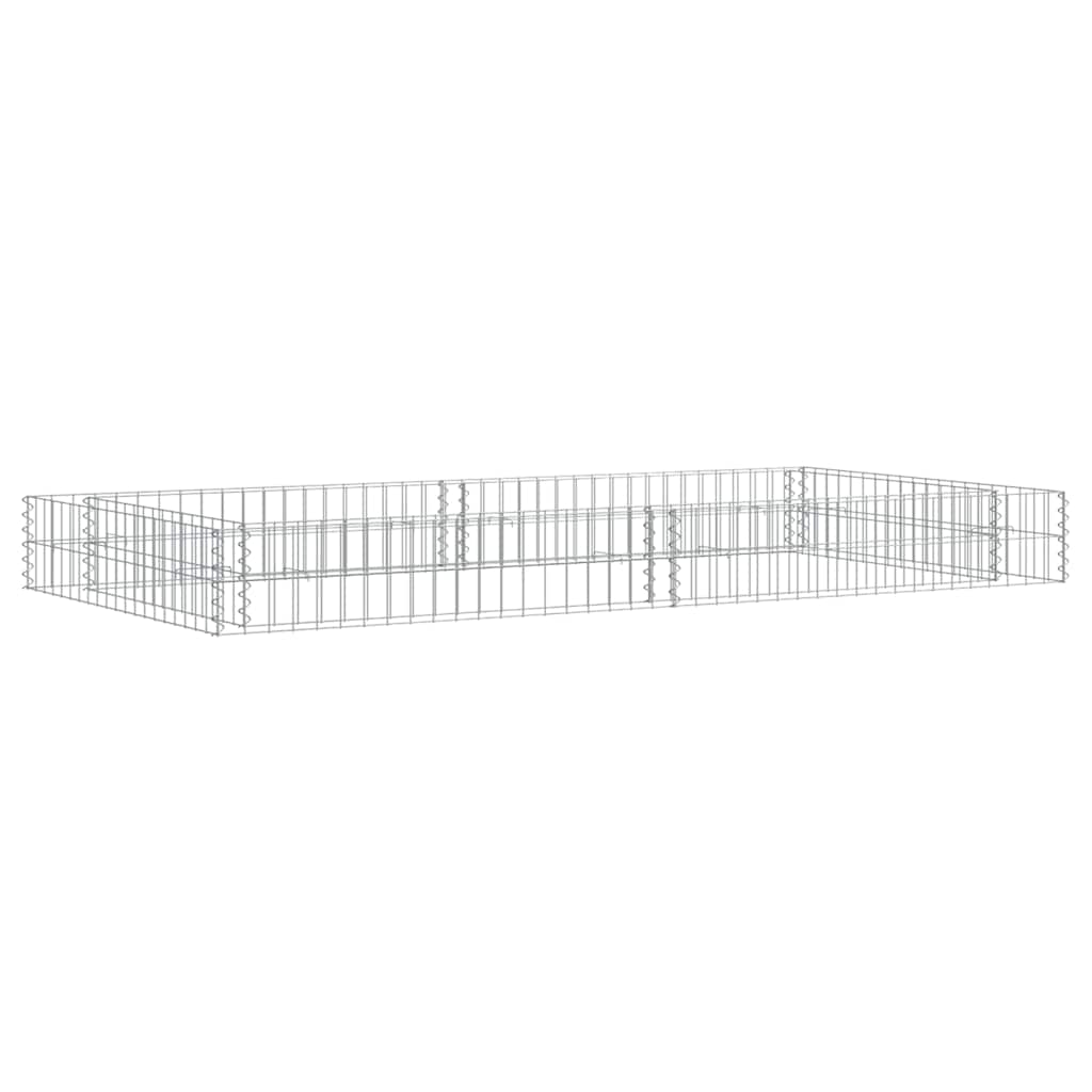 Letto Rialzato Gabbione in Acciaio Zincato 200x100x20 cm