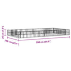 Letto Rialzato Gabbione in Acciaio Zincato 200x100x20 cm