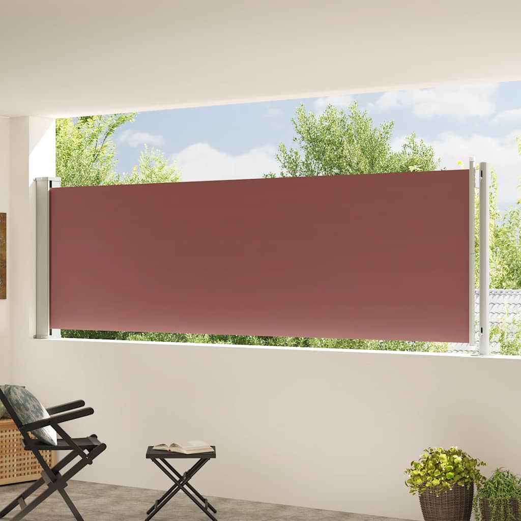 Tenda Laterale Retrattile per Patio 117x600 cm Marrone