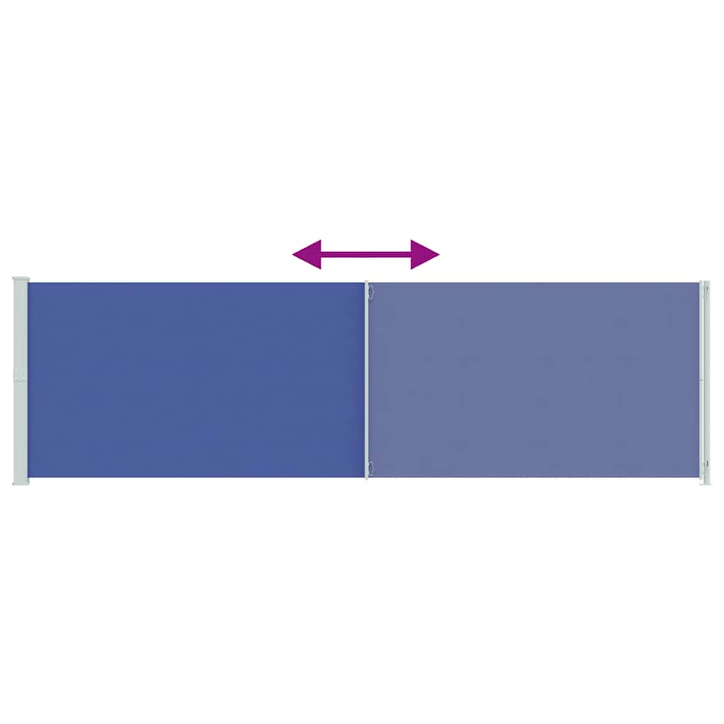 Tenda da Sole Laterale Retrattile per Patio 180x600 cm Blu