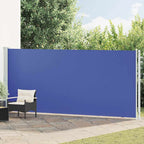Tenda da Sole Laterale Retrattile per Patio 180x600 cm Blu
