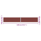 Tenda da Sole Laterale Retrattile Marrone 180x1200 cm