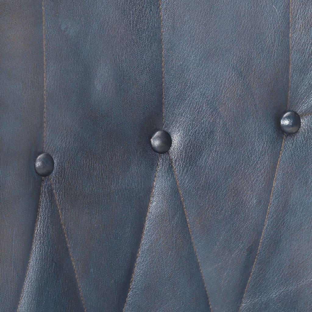 Poltrona Wingback Grigia in Vera Pelle