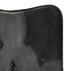 Poltrona Wingback Nera e Grigia in Vera Pelle