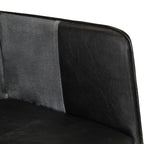Poltrona Wingback Nera e Grigia in Vera Pelle