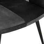 Poltrona Wingback Nera e Grigia in Vera Pelle