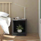 Comodini 2 pz Grigi 35,5x33,5x41,5 cm in Legno Massello di Pino