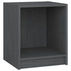 Comodini 2 pz Grigi 35,5x33,5x41,5 cm in Legno Massello di Pino