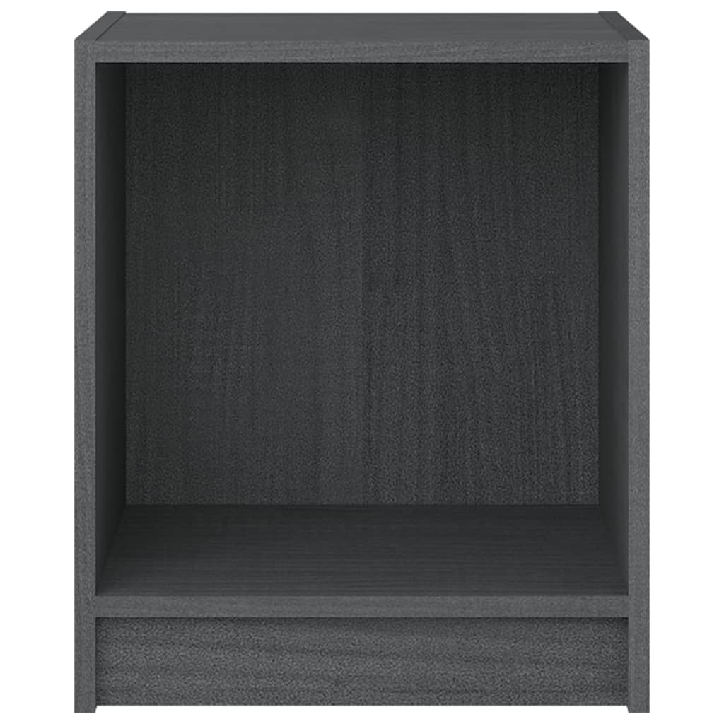 Comodini 2 pz Grigi 35,5x33,5x41,5 cm in Legno Massello di Pino