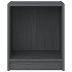 Comodini 2 pz Grigi 35,5x33,5x41,5 cm in Legno Massello di Pino