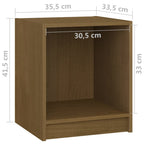 Comodino Marrone Ambra 35,5x33,5x41,5 cm in Legno di Pino