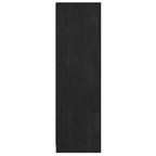 Libreria/Divisorio Nero 36x33x110 cm in Legno Massello di Pino