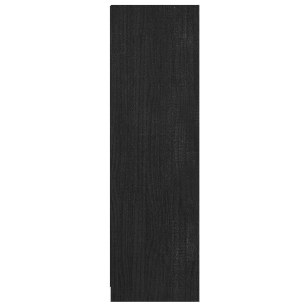 Libreria/Divisorio Nero 36x33x110 cm in Legno Massello di Pino