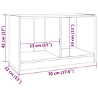 Mobile Porta TV Grigio 70x33x42 cm in Legno Massello di Pino
