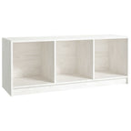 Mobile Porta TV Bianco 104x33x41 cm in Legno Massello di Pino