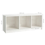 Mobile Porta TV Bianco 104x33x41 cm in Legno Massello di Pino