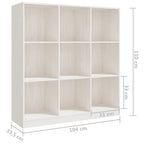 Libreria/Divisorio Bianco 104x33,5x110 cm in Massello di Pino
