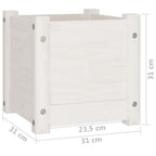 Fioriera da Giardino Bianca 31x31x31 cm Legno Massello di Pino