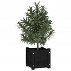 Fioriere da Giardino 2 pz Nere 31x31x31 cm in Massello di Pino