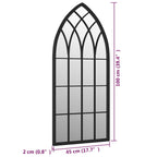 Specchio Nero 100x45 cm Ferro per Uso Interno