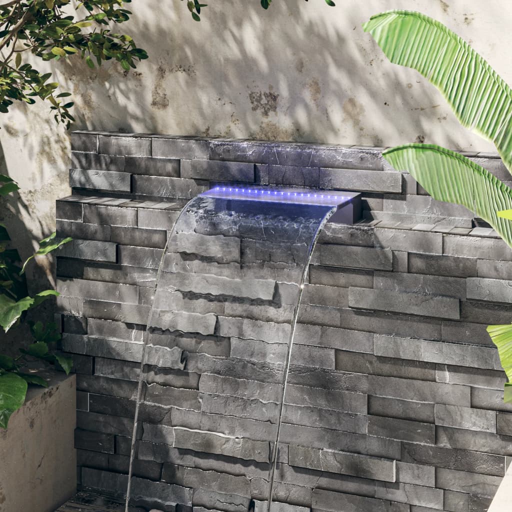 Sfioratore a Cascata con LED RGB Acrilico 45 cm per Piscina e Laghetto