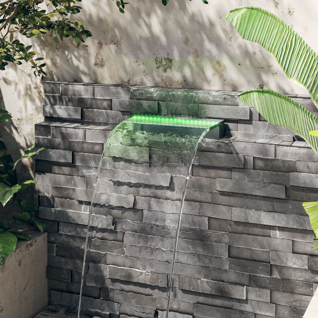 Sfioratore a Cascata con LED RGB Acrilico 45 cm per Piscina e Laghetto