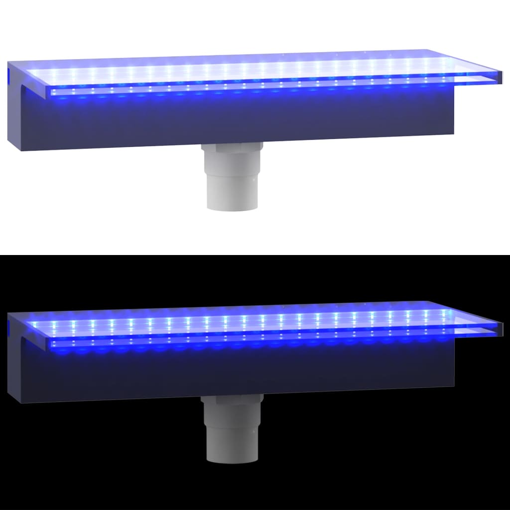 Sfioratore a Cascata con LED RGB Acrilico 45 cm per Piscina e Laghetto