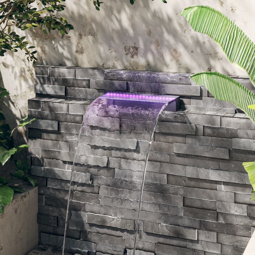 Sfioratore a Cascata con LED RGB Acrilico 45 cm per Piscina e Laghetto