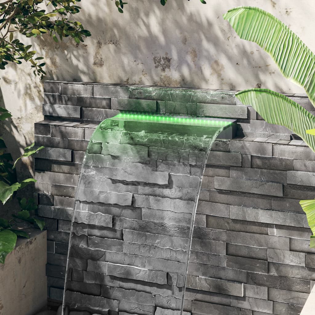 Sfioratore a Cascata con LED RGB Acrilico 60 cm per Piscina e Laghetto