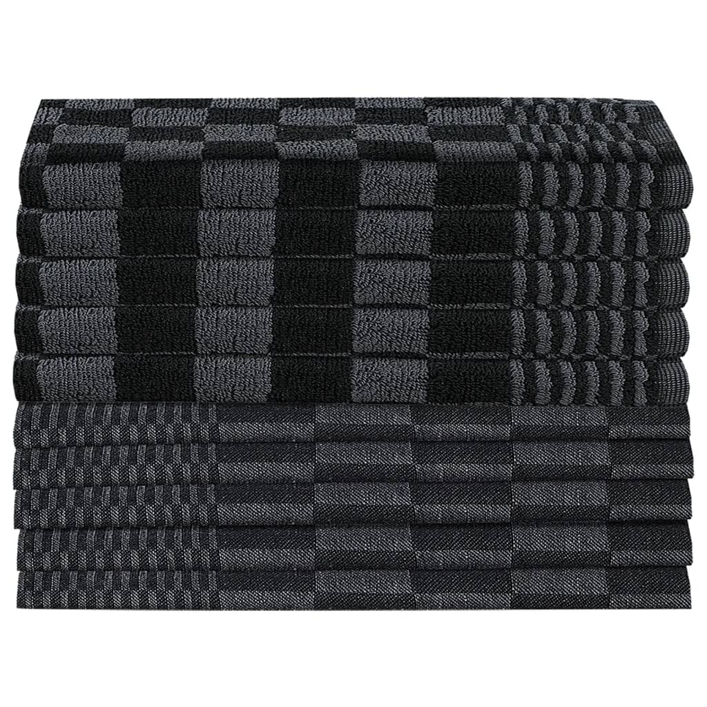 Set 10 Strofinacci in Cotone 100% Nero e Grigio