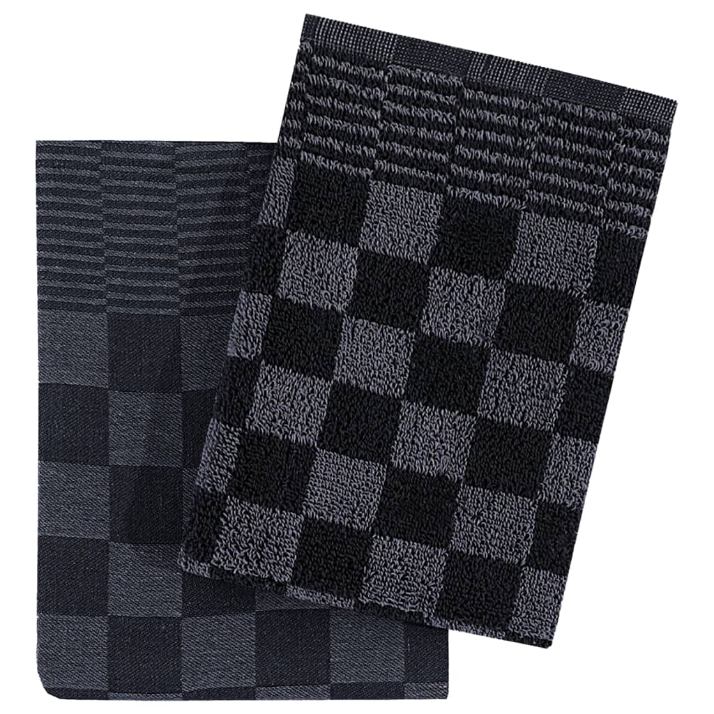 Set 10 Strofinacci in Cotone 100% Nero e Grigio