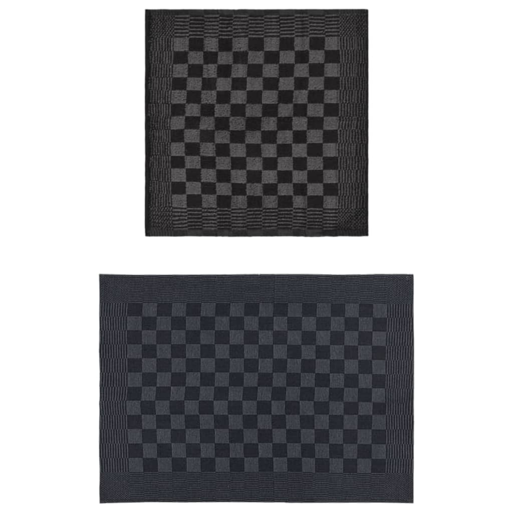 Set 20 Strofinacci in Cotone 100% Nero e Grigio