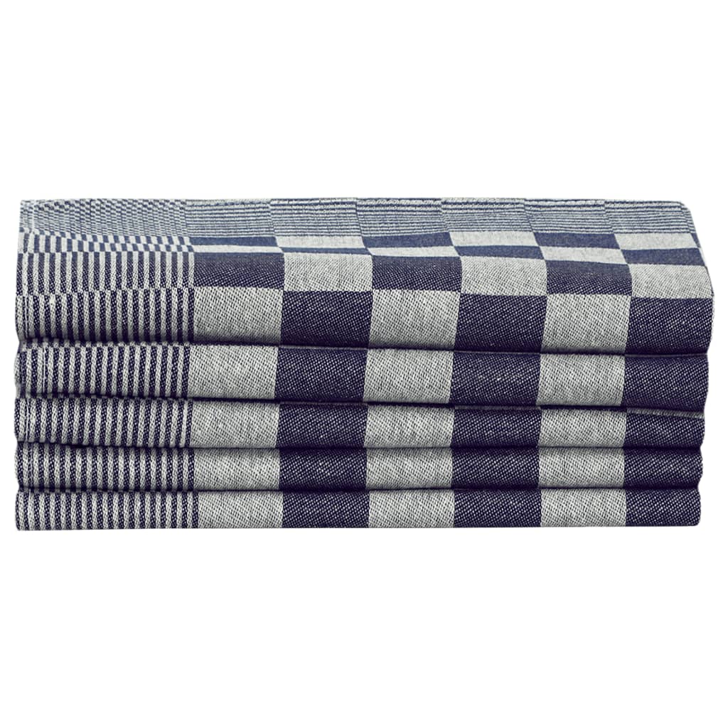 Set 10 Strofinacci in Cotone Blu e Bianco