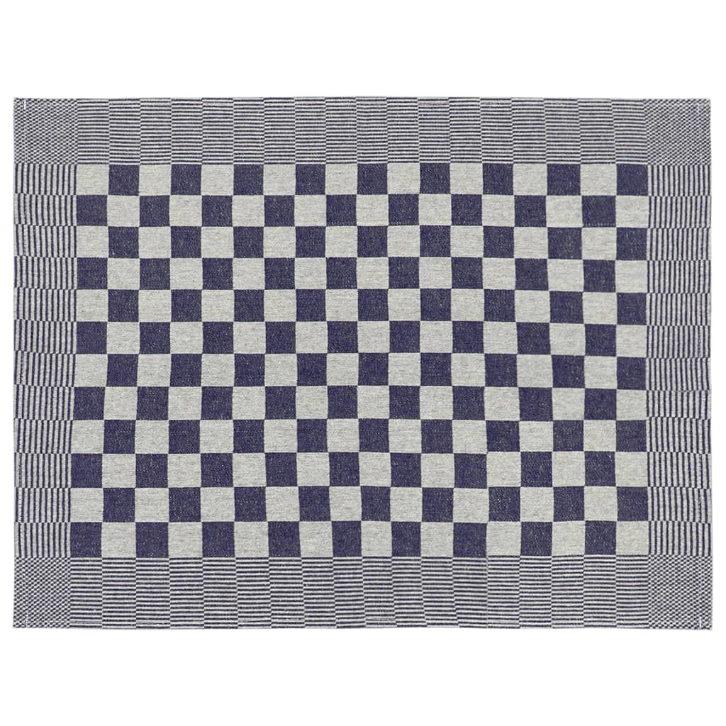 Set 10 Strofinacci in Cotone Blu e Bianco