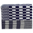 Set 20 Strofinacci in Cotone Blu e Bianco