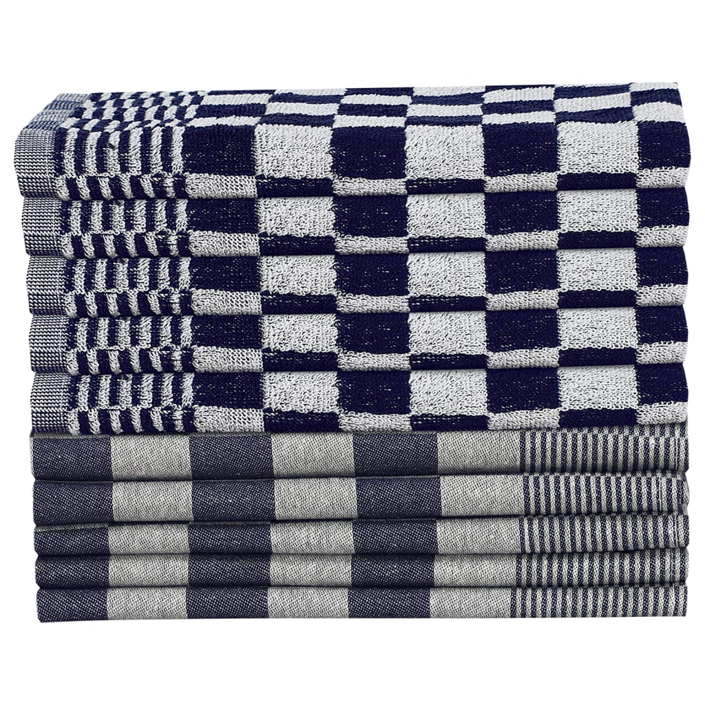 Set 20 Strofinacci in Cotone Blu e Bianco