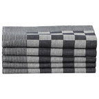 Set 10 Strofinacci in Cotone 100% Nero e Bianco
