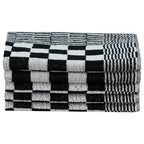 Set 10 Strofinacci in Cotone 100% Nero e Bianco