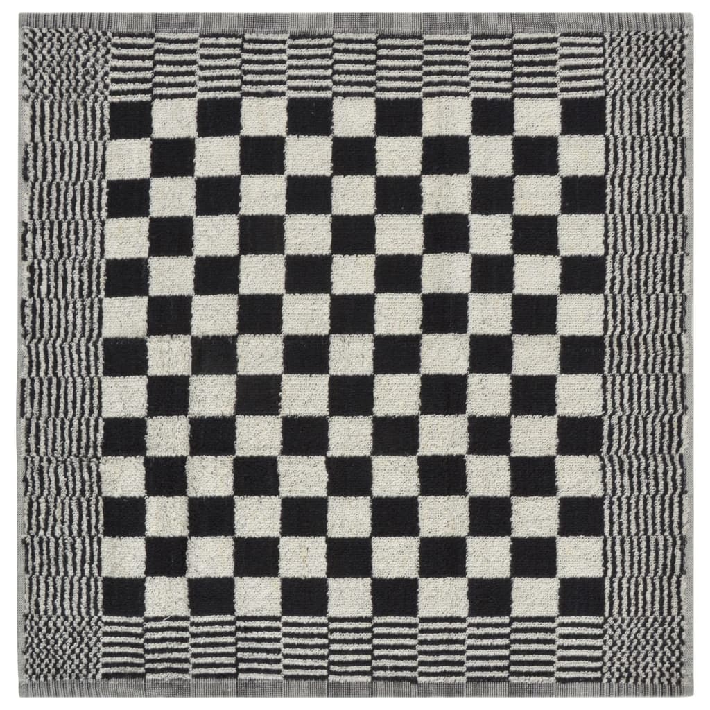 Set 10 Strofinacci in Cotone 100% Nero e Bianco