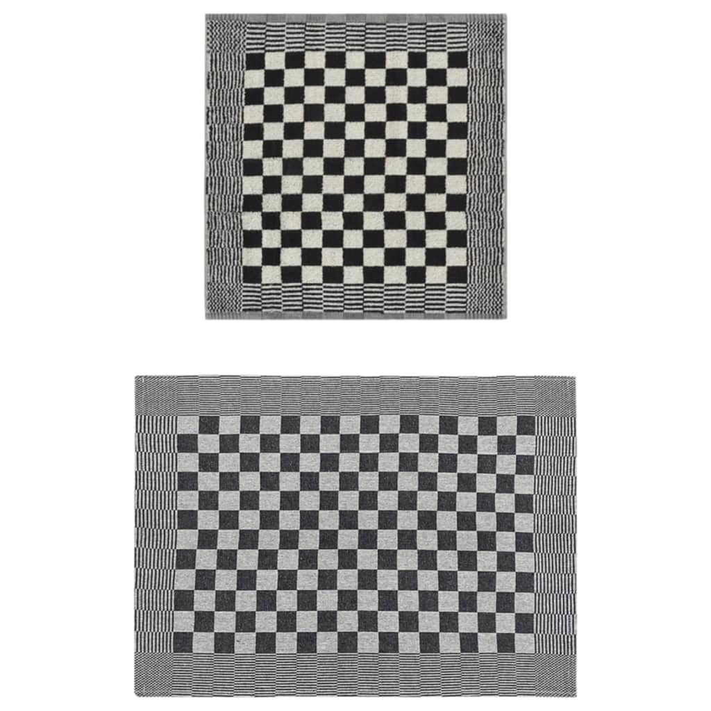 Set 20 Strofinacci in Cotone Nero e Bianco