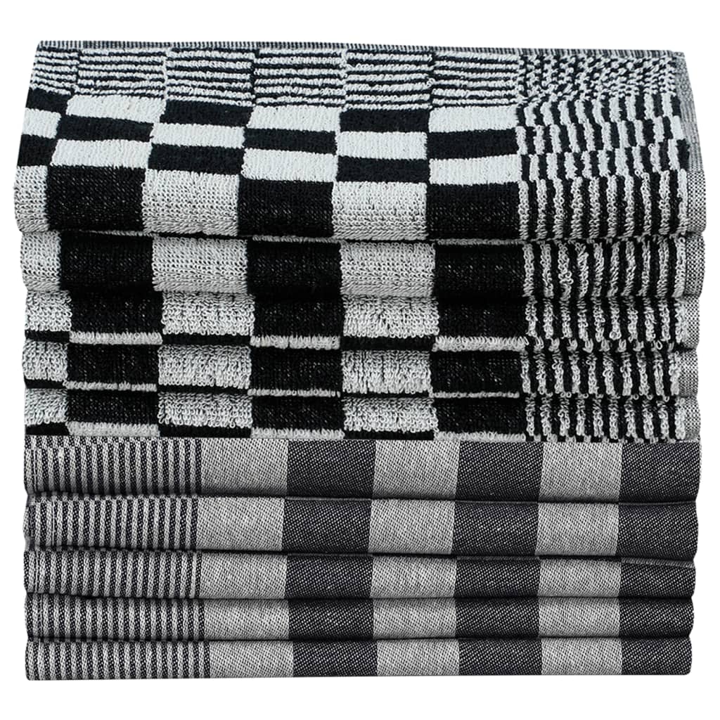 Set 20 Strofinacci in Cotone Nero e Bianco