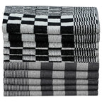 Set 20 Strofinacci in Cotone Nero e Bianco
