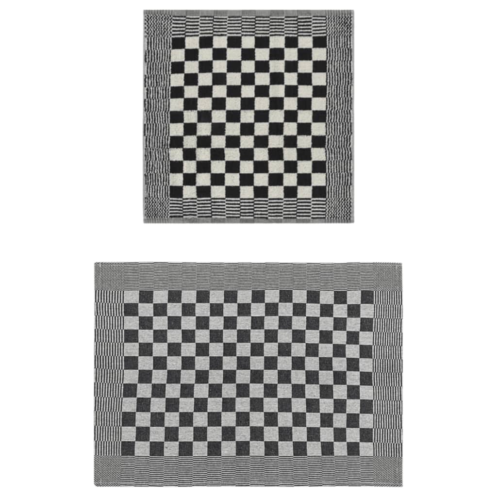 Set 50 Strofinacci in Cotone 100% Nero e Bianco